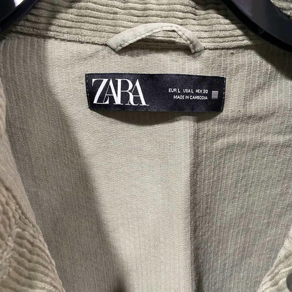 Zara Olive Green Corduroy Jacket